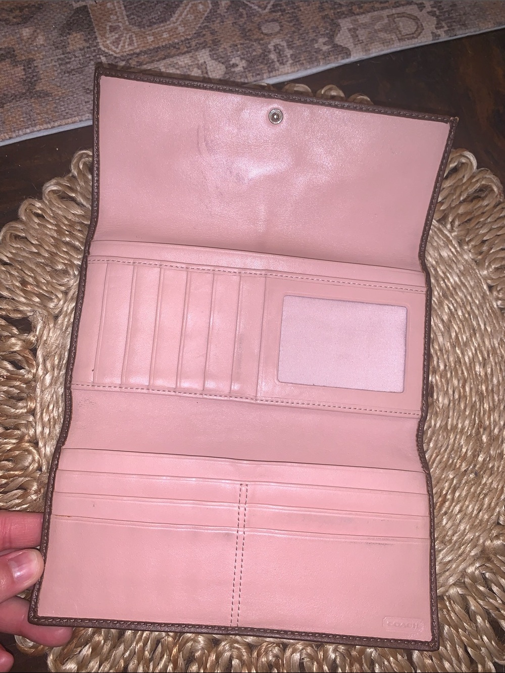 Coach Soho Signature Pleated Metallic Gold and Brown Wallet - Picture 11 of 13